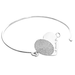 Herz Armband 925 Individuelle Gravur Personalisiert Fingerabdruck Fingerprint Botschaft Gravieren Auf Wunsch Hand Fussabdruck Silber Photoroom