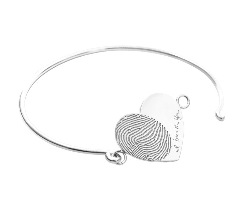 Herz Armband 925 Individuelle Gravur Personalisiert Fingerabdruck Fingerprint Botschaft Gravieren Auf Wunsch Hand Fussabdruck Silber Photoroom