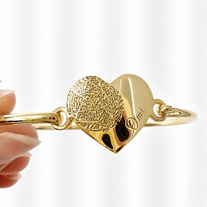 Herz Fingerabdruck Gold Produktbild Gedenkschmuck gravur personalisiert schmuck monamor