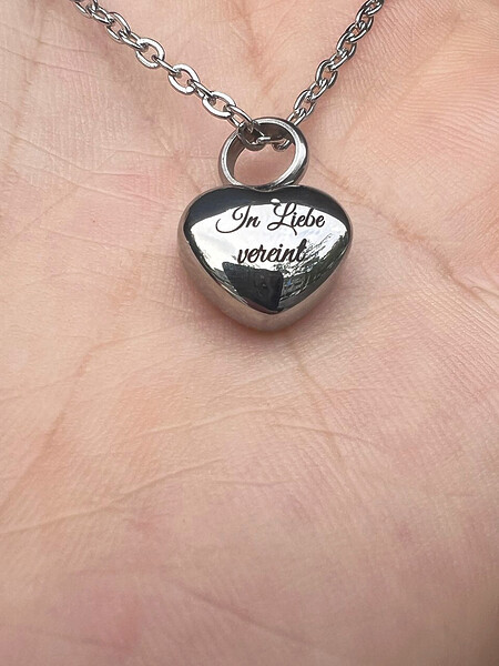 Herzkette Asche Anhaenger Schmuck In Liebe Vereint Gravur Herz