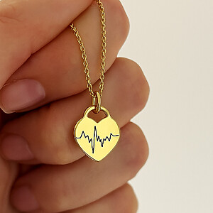 Herzklopfen Andenken Schmuck Erinnerungsschmuck Trauerschmuck Gold Vergoldet Personalsisierte Gravur Herzschlag Ctg Baby Sternenkinder