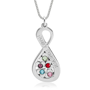 Infinity Schmuck Anhaenger Trauerschmuck Familenschmuck Verbundenheit Fuer Immer Silber Gold Gedenkschmuck Erinnerungen Indivuduelle Gravur Birthstone Geburtsstein Zirkonia