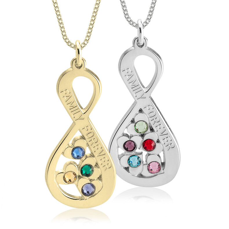 Infinity Schmuck Anhaenger Trauerschmuck Familenschmuck Verbundenheit Fuer Immer Silber Gold Gedenkschmuck Erinnerungen Indivuduelle Gravur Birthstone Geburtsstein Zirkonia Stein