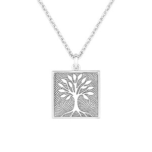 Lebensbaum Kette Erinnerungsschmuck Trauer Andenken 925 Silber Namen Personalisiert Familienschmuck Geschwisterkette Fingerabdruck Gravur