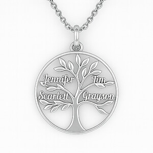Lebensbaum Kette Erinnerungsschmuck Trauer Andenken 925 Silber Namen Personalisiert Familienschmuck Individuell