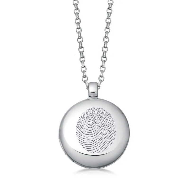 Medaillon Foto Individuelle Gravuren Fingerabdruck Hand Fussabdruck Trauerschmuck Erinnerungsschmuck Anhenger Bedeutung Personalisiert Silber