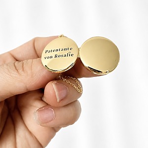 Medaillon Gravur Gold Produktbild Erinnerungsschmuck gravur personalisiert schmuck monamor