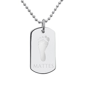 Militarytag Dogtag Erinnerungsschmuck 925 Silber Trauerschmuck Personalisierte Kette Andenken Gedenkschmuck Textgravur Fussabdruck Maennerschmuck Herrenkette Sternenekinder