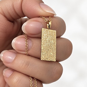 Modern Trauerschmuck Kette Personalsisiert Gravur Erinnerungen 925 Silber Vergoldet Fingerabdruck Original