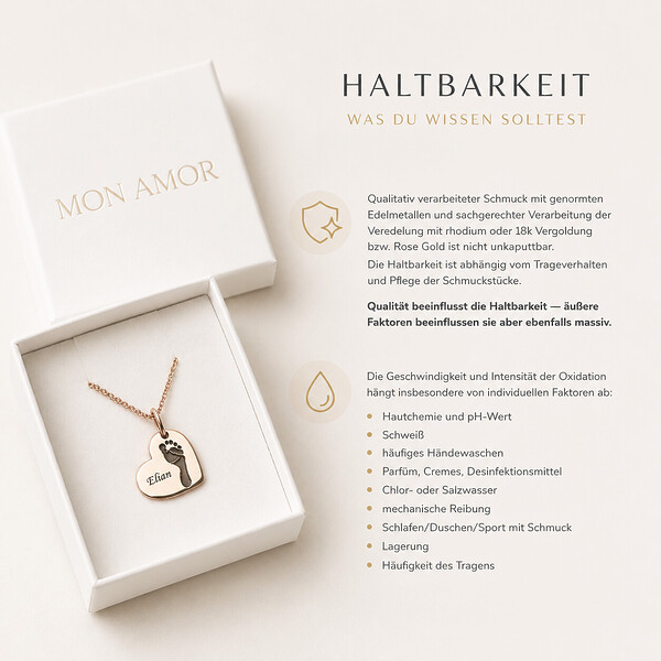 Monamor Haltbarkeit Schmuck Individuell Gravur Personalisiert