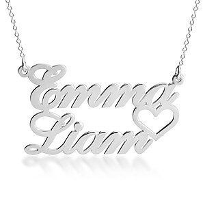 Partner Kette Namenskette Anhaenger In Silber Gold Rose Für Ehepartner Paare Freundinnne Oder Mama Tochter Erinnerungsschmuck Personalisierter Schmuck