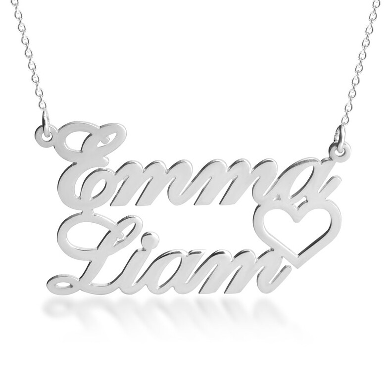 Partner Kette Namenskette Anhaenger In Silber Gold Rose Für Ehepartner Paare Freundinnne Oder Mama Tochter Erinnerungsschmuck Personalisierter Schmuck