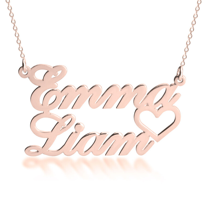 Partner Kette Rose Namenskette Anhaenger In Silber Gold Rose Für Ehepartner Paare Freundinnne Oder Mama Tochter Erinnerungsschmuck Personalisierter Schmuck