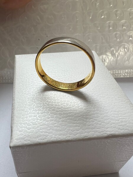 Ring 925 Silber Gold Vergoldet Zewifarbig Erinnerungsschmuck Gedenkanhaenger Trauerschmuck Eheringe Personalisiertegravur Namengravur Fingerabdruckgravur Fingerprint Individuelle Gravur Unikat