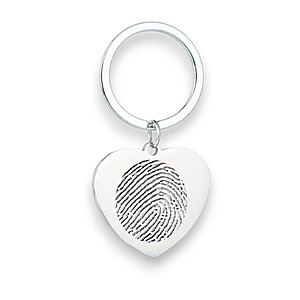 Schluesselanhaenger Silber Herz Individuelle Gravur Personalisiert Geschenkidee Maennerschmuck Papa Autoschluesselanhaenger Gedenkschmuck Fingerabdruck
