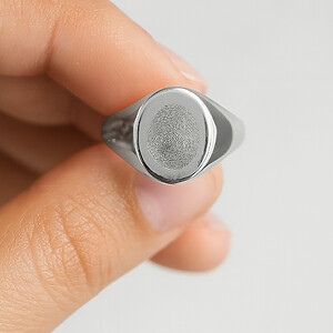 Siegelring Silber 925 Andenken Erinnerungsschmuck Ring Familienschmuck Trauer Gedenken Andenken Fingerabdruck Fingerprint Individuell Personalisiert