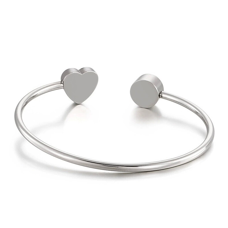 Single Herz Armband Erinnerungsschmuck Trauerschmuck Armreif Silber