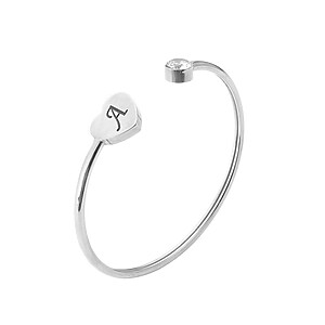 Single Herz Armband Erinnerungsschmuck Trauerschmuck Armreif Silber Namen