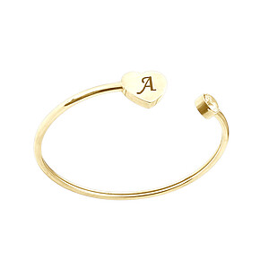 Single Herz Armband Erinnerungsschmuck Trauerschmuck Armreif Silber Namen Vergoldet