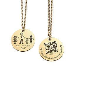 Trauerschmuck Silber Gold Gedenkanhaenger Rund Momento Andenken Individuelle Gravur Fingerabdruck Hand Fussabdruck Erinnerungsschmuck Hadschrift Original Unterschrift Signatur