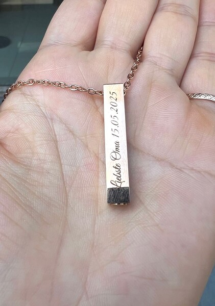Urnen Aschebarren Silber Edelstahl Vergoldet Rose Gold Kette Personalisiert Fingerabdruck Fingerprint Erinnerungsschmuck Trauer Andenken