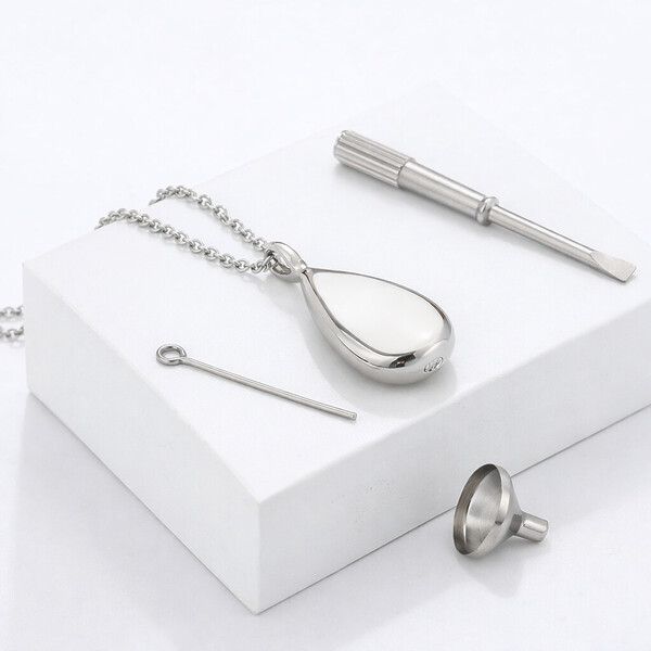 Zubehoer Urnenschmuck Aschekapsel Aschekette Parfuem Blumen Haare Tier Mensch Trichter Erinnerungsschmuck